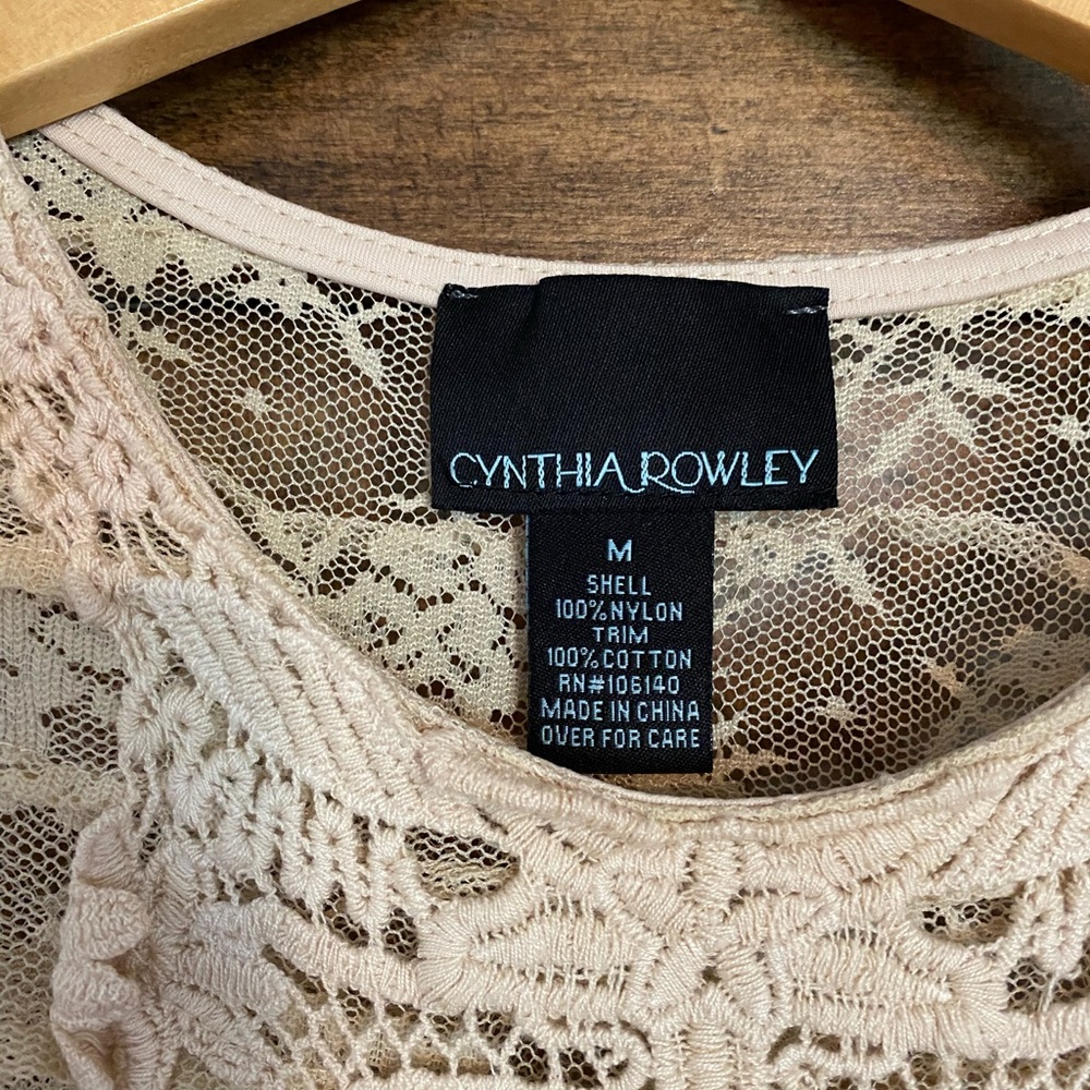CYNTHIA ROWLEY SLEEVELESS LACE TOP - Picture 5 of 7